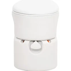 vidaXL Toilette de camping intégrée blanc 24+17 L PEHD et émail