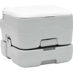 vidaXL Toilette de Camping Gris et blanc 41,5 x 36,5 x 30 cm