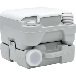 vidaXL Toilette de Camping Gris et blanc 41,5 x 36,5 x 30 cm