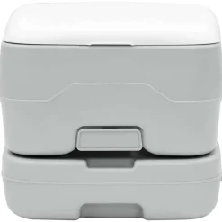 vidaXL Toilette de Camping Gris et blanc 41,5 x 36,5 x 30 cm