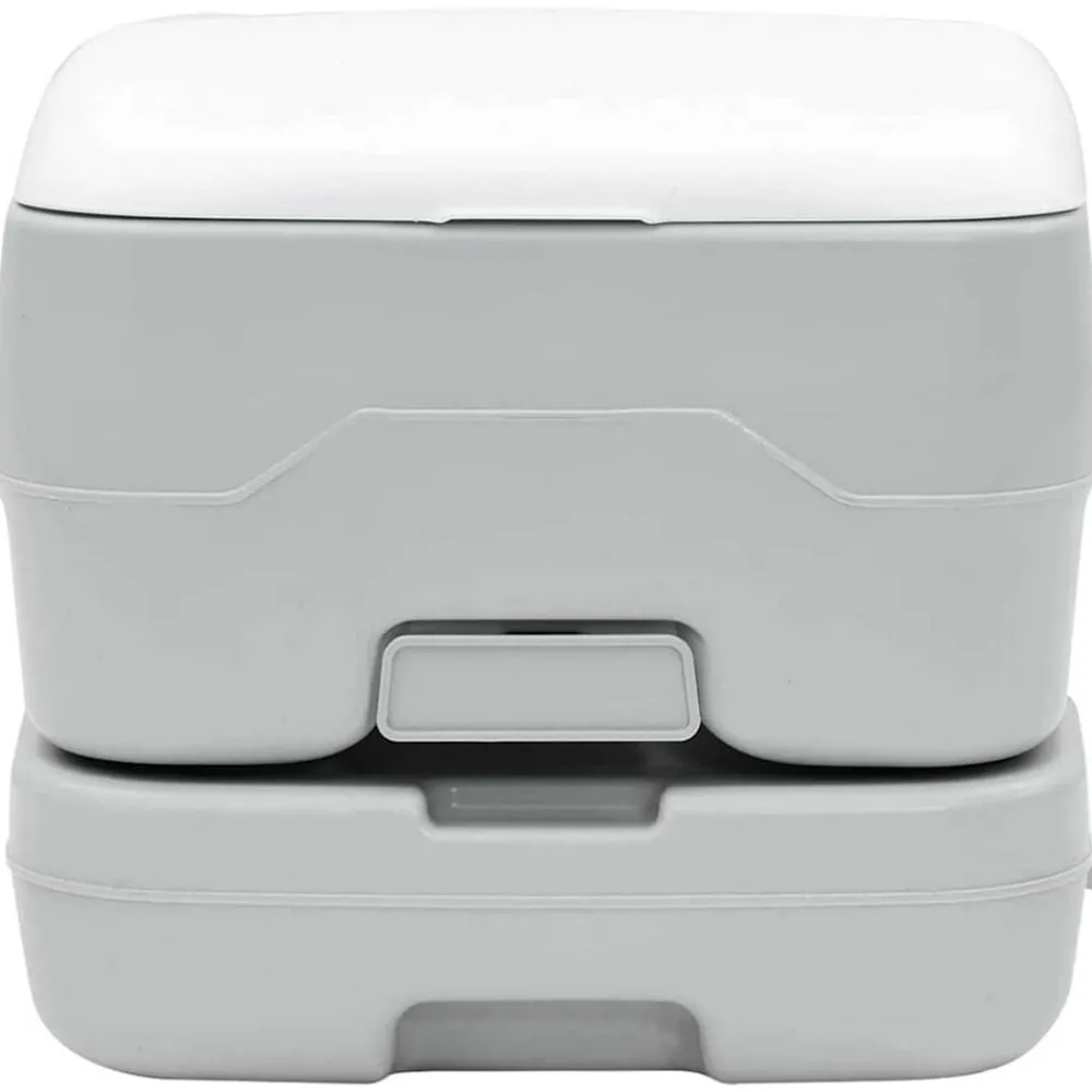 vidaXL Toilette de Camping Gris et blanc 41,5 x 36,5 x 30 cm