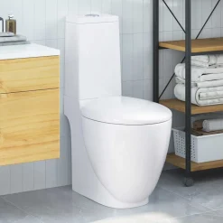 vidaXL Toilette en céramique écoulement d'eau à l'arrière