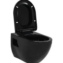 Plomberie-vidaXL Toilette murale Céramique Noir