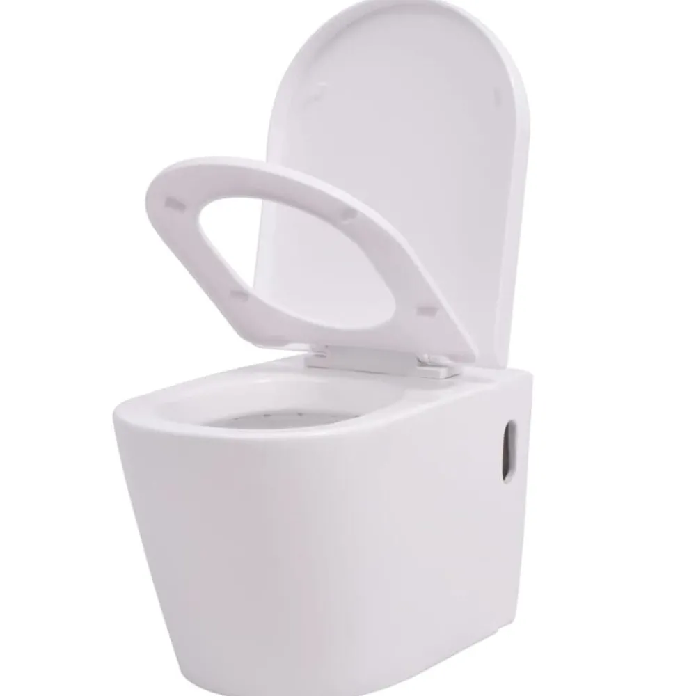Plomberie-vidaXL Toilette murale Céramique Blanc
