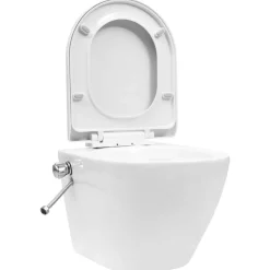 vidaXL Toilette murale sans rebord et réservoir caché Céramique