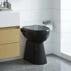 vidaXL Toilette sans rebord 7 cm hauteur supplémentaire Abattant amorti Céramique