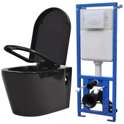 vidaXL Toilette suspendue au mur avec réservoir caché Céramique
