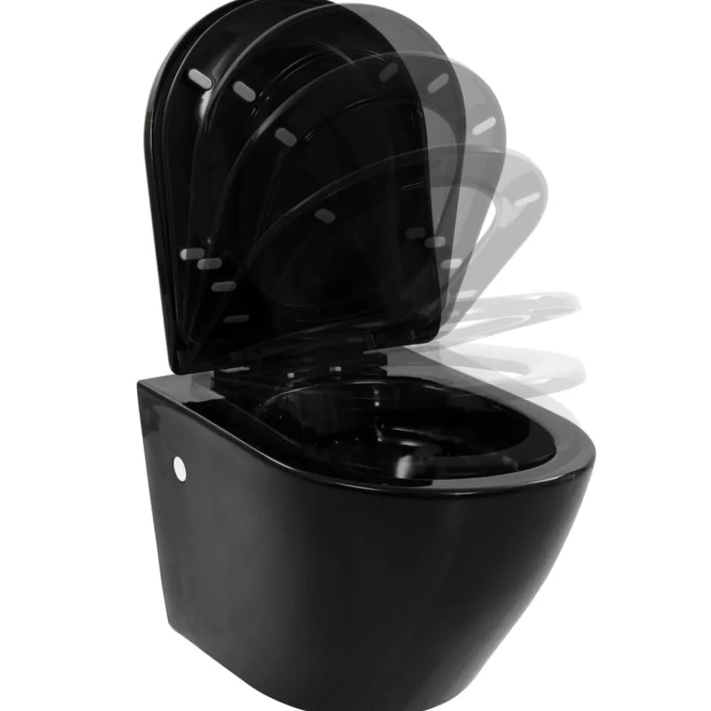 vidaXL Toilette suspendue au mur sans rebord Céramique