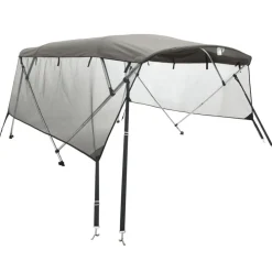 vidaXL Toit bimini à 4 arceaux parois en maille 243x(170-182)x137 cm