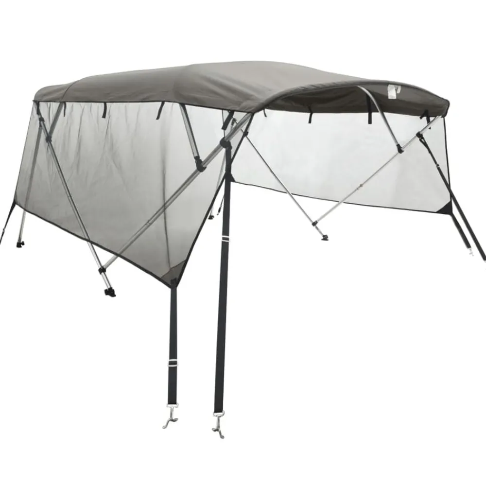 vidaXL Toit bimini à 4 arceaux parois en maille 243x(170-182)x137 cm