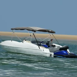 vidaXL Toit bimini à 4 arceaux parois en maille 243x(170-182)x137 cm