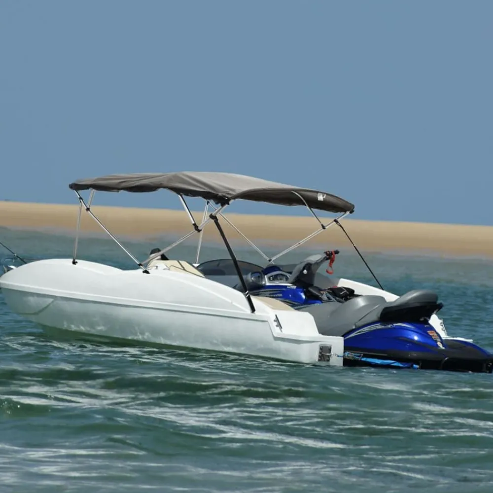 vidaXL Toit bimini à 4 arceaux parois en maille 243x(170-182)x137 cm