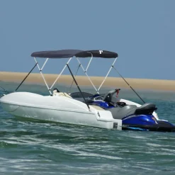 vidaXL Toit bimini à 3 arceaux parois en maille 183x(137-152)x137 cm