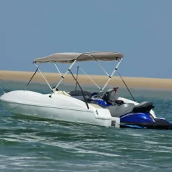 vidaXL Toit bimini à 3 arceaux parois latérales 183x(185-198)x137 cm