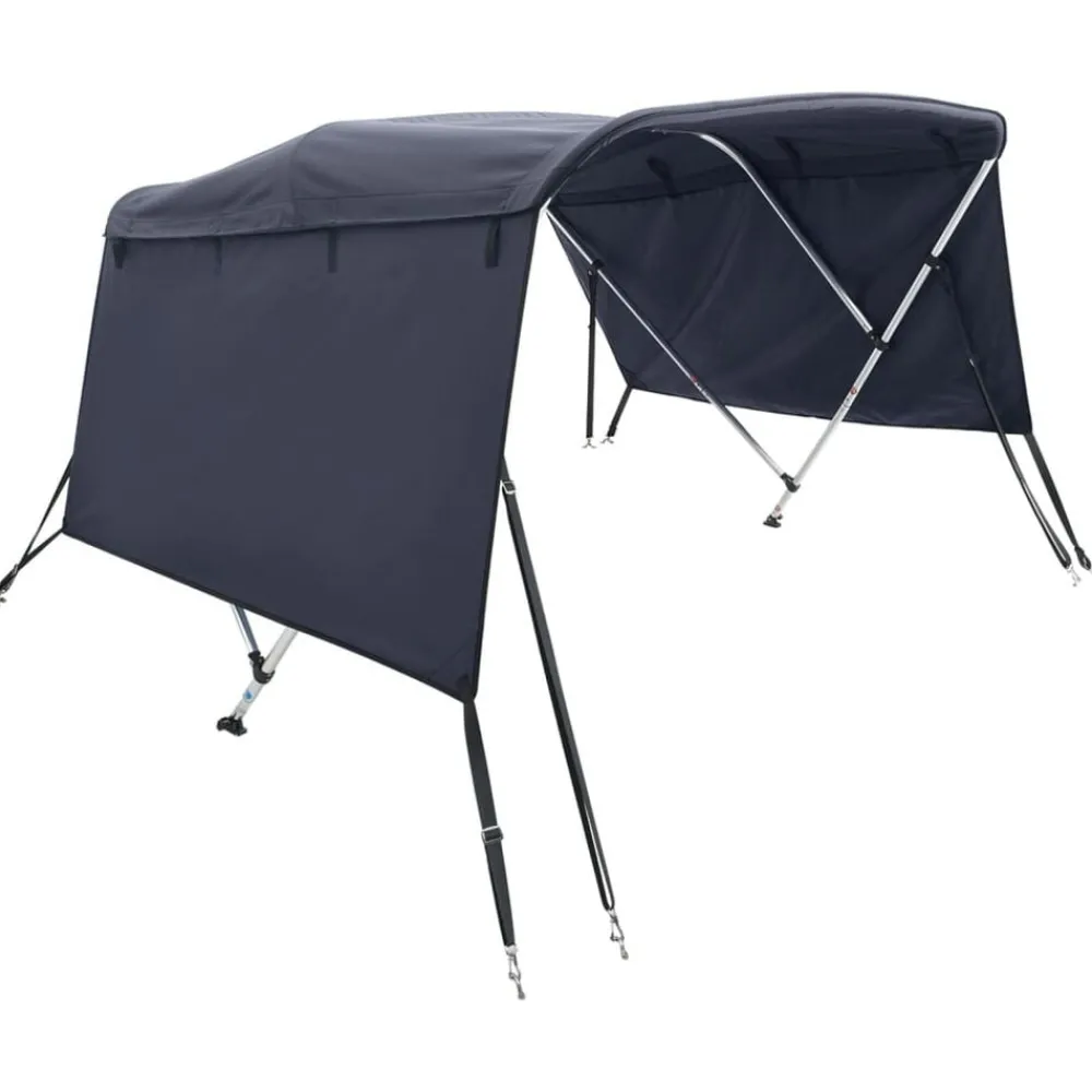 Pièces Détachées Pour Véhicules-vidaXL Toit bimini à 3 arceaux parois latérales 183x(185-198)x137 cm Bleu