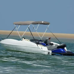 vidaXL Toit bimini à 3 arceaux parois en maille 183x(137-152)x137 cm