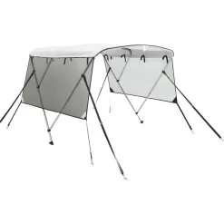 Pièces Détachées Pour Véhicules-vidaXL Toit bimini à 3 arceaux parois en maille 183x(137-152)x137 cm Blanc et noir