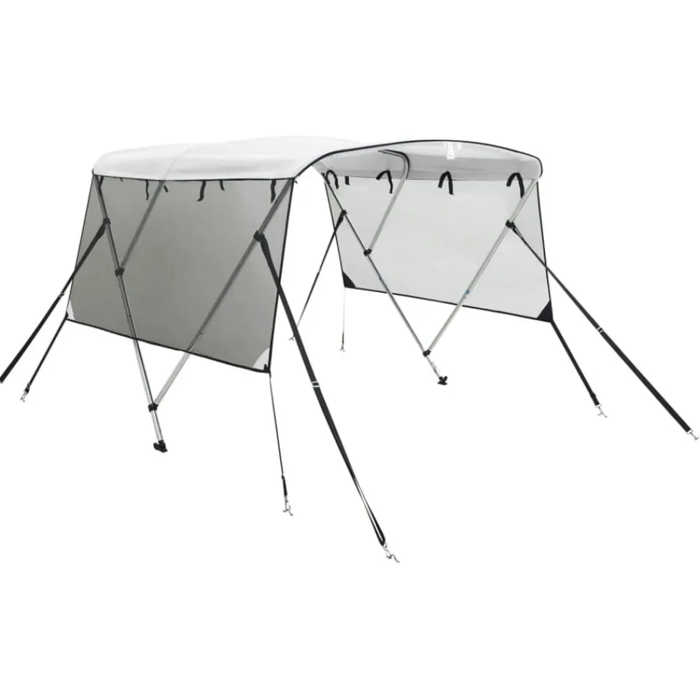 Pièces Détachées Pour Véhicules-vidaXL Toit bimini à 3 arceaux parois en maille 183x(137-152)x137 cm Blanc et noir