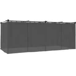 vidaXL Tonnelle avec rideaux 6x3 m acier