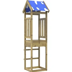 vidaXL Tour de jeu Marron 52,5 x 46,5 x 208 cm Bois solide imprégné