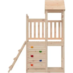vidaXL Tour de jeu Marron 110,5 x 52,5 x 214 cm Pin massif