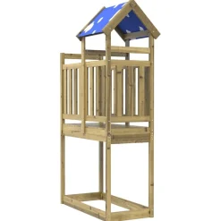 vidaXL Tour de jeu Marron 52,5 x 110,5 x 215 cm Bois solide imprégné
