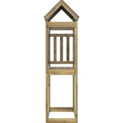 vidaXL Tour de jeu Marron 52,5 x 110,5 x 215 cm Bois solide imprégné