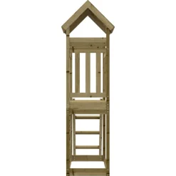 vidaXL Tour de jeu Marron 110,5 x 52,5 x 214 cm Bois solide imprégné