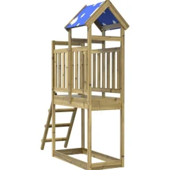 vidaXL Tour de jeu Marron 52,5 x 110,5 x 215 cm Bois solide imprégné