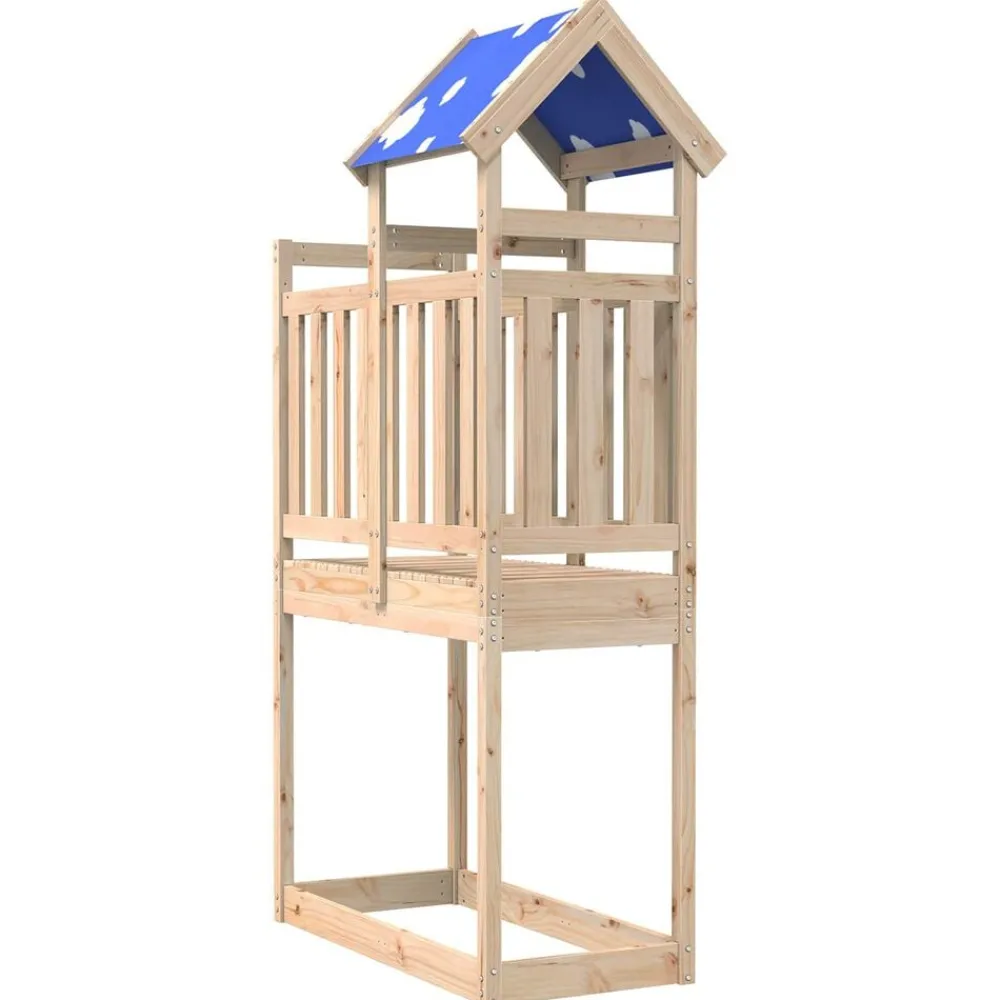 vidaXL Tour de jeu Marron 52,5 x 110,5 x 215 cm Pin massif