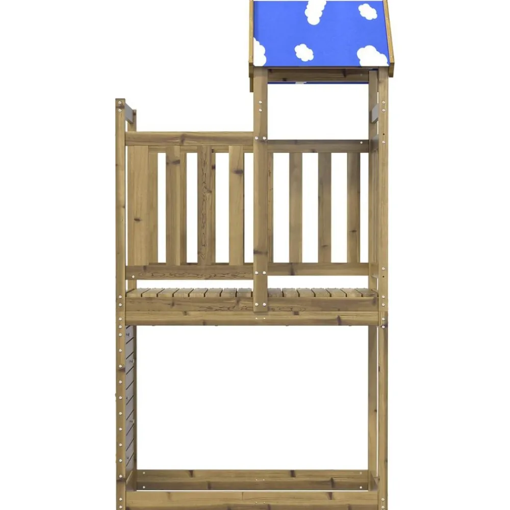 vidaXL Tour de jeu Marron 110,5 x 52,5 x 215 cm Bois solide imprégné