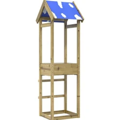 vidaXL Tour de jeu Marron 52,5 x 46,5 x 195 cm Bois solide imprégné
