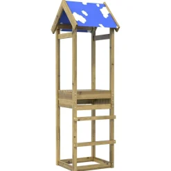 vidaXL Tour de jeu Marron 52,5 x 46,5 x 195 cm Bois solide imprégné