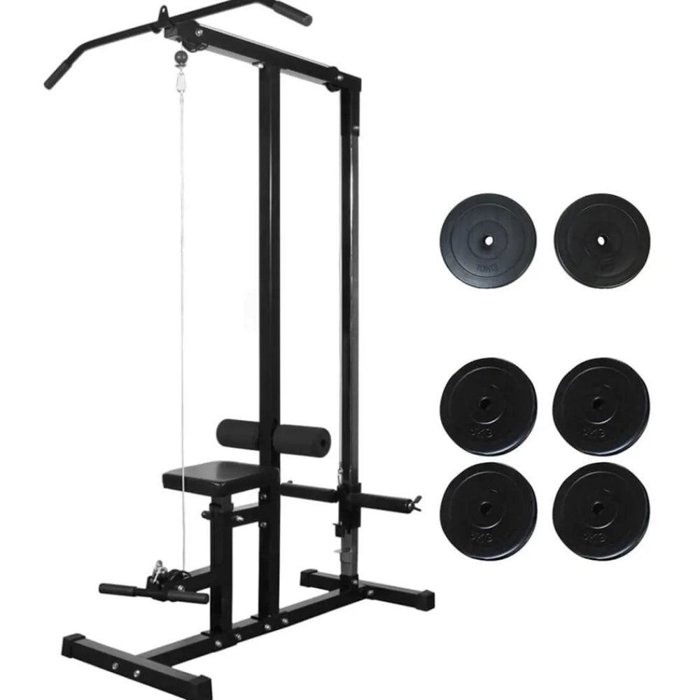 vidaXL Tour de musculation avec plaques de poids 40 kg