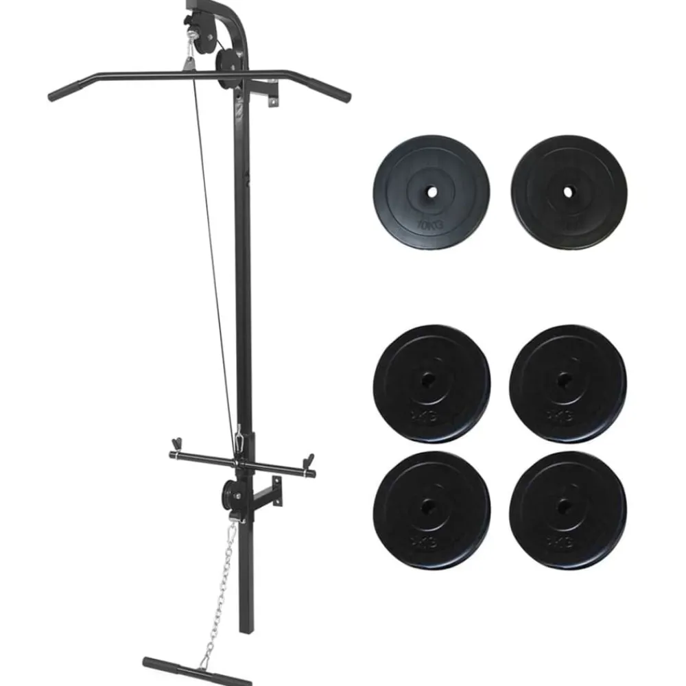 Entraînement & Fitness-vidaXL Tour de musculation murale avec plaques de poids 40 kg