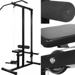 vidaXL Tour de musculation avec jeu d'haltères et poids 60,5 kg
