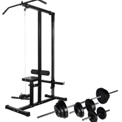 Entraînement & Fitness-vidaXL Tour de musculation avec jeu d'haltères et poids 30,5 kg