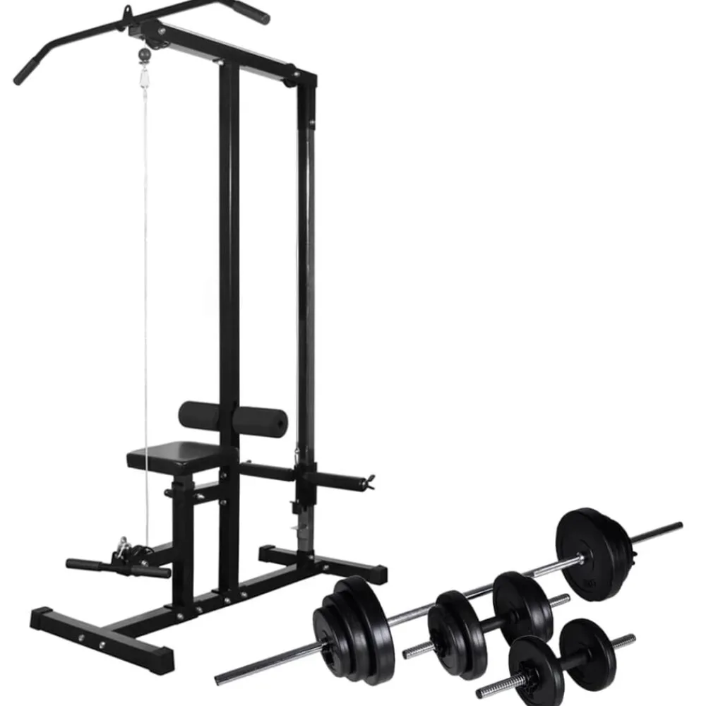 Entraînement & Fitness-vidaXL Tour de musculation avec jeu d'haltères et poids 30,5 kg