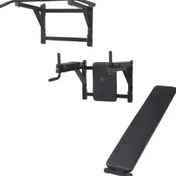Entraînement & Fitness-vidaXL Tour de musculation murale multifonctions noire