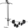 vidaXL Tour de musculation murale avec jeu d'haltères et poids 60,5 kg