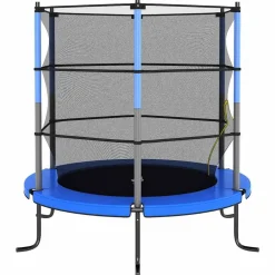 vidaXL Trampoline avec filet de sécurité Rond 140x160 cm