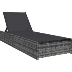 Mobilier De Jardin-vidaXL Transat 200,5 x 70 x 75 cm polyrotin Gris