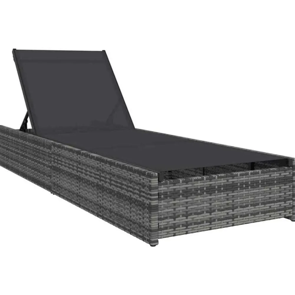 Mobilier De Jardin-vidaXL Transat 200,5 x 70 x 75 cm polyrotin Gris