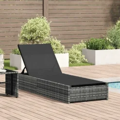 Mobilier De Jardin-vidaXL Transat 200,5 x 70 x 75 cm polyrotin Gris