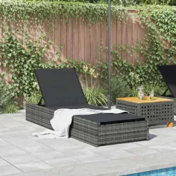 Mobilier De Jardin-vidaXL Transat 200,5 x 70 x 75 cm polyrotin Gris