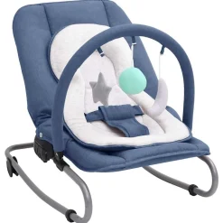 Jouets & Équipement D'Éveil Pour Bébés-vidaXL Transat pour bébé Acier Bleu marine