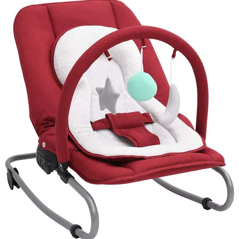 Jouets & Équipement D'Éveil Pour Bébés-vidaXL Transat pour bébé Acier Rouge