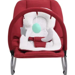 Jouets & Équipement D'Éveil Pour Bébés-vidaXL Transat pour bébé Acier Rouge