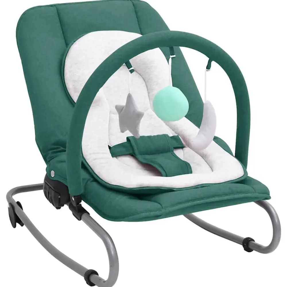 Jouets & Équipement D'Éveil Pour Bébés-vidaXL Transat pour bébé Acier Vert