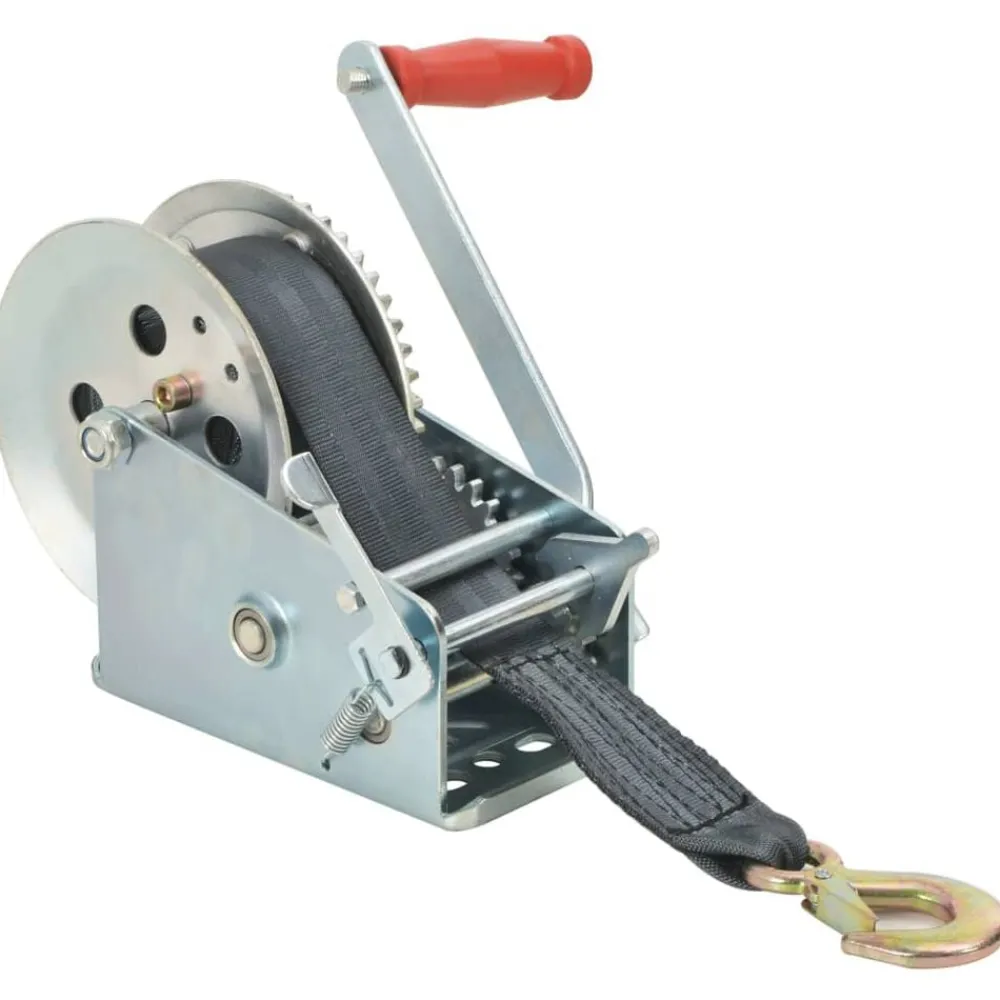 Manutention De Matériaux-vidaXL Treuil à main avec sangle 1587 kg